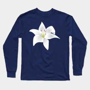 White Lily Flower Long Sleeve T-Shirt